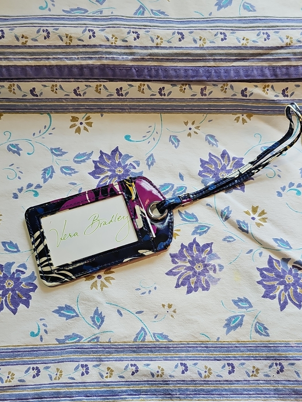 Vera Bradley Retired Flowers Falling Pattern Luggage ID Tag
